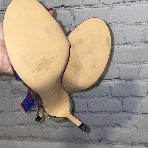 Nine West Holographic Strappy Heels Sz 7.5 - Picture 5 of 8